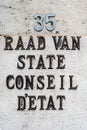 Brussels, Belgium, Sign of the Council of State, Raad van State or Conseil d\'Etat in French and Dutch