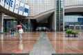 Brussels, Belgium - Square of the European Parliament in the rain