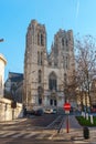 Brussels, Belgium - 21.01.2019: St. Michael and St. Gudula Cathedral in Brussels Royalty Free Stock Photo
