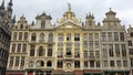Stone building golden facades on Grand Place square in Brussels Belgium