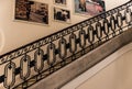 Brussels, Belgium - Straight diagonal part of a spiral staircase of the Brussels Parliament durig a local touristical visit Royalty Free Stock Photo