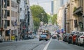 Brussels / Belgium - Streets of the city during an amazing summer sunset