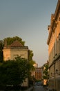 Brussels / Belgium - Streets of the city during an amazing summer sunset