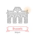 Brussels, Belgium Vector Line Icon