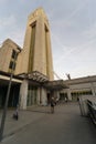 Brussels, Brabant, Belgium 10 28 2022 Vertical wide angle the Brussels Northern railway station building and tower