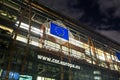 European committee building in brussels belgium at night Royalty Free Stock Photo