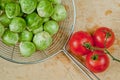 Brussels cabbage and cherry tomatoes