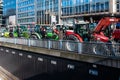 Brussels Capital Region, Belgium - Farmers protesting with tractors for the governmental descision about the use of nitrogen