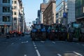 Brussels Capital Region, Belgium - Farmers protesting with tractors for the governmental descision about the use of nitrogen