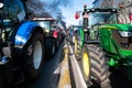 Brussels Capital Region, Belgium - Farmers protesting with tractors for the governmental descision about the use of nitrogen