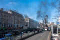 Brussels Capital Region, Belgium - Farmers protesting with tractors for the governmental descision about the use of nitrogen