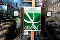 Brussels Capital Region, Belgium - Farmers protesting with a union banner for the governmental descision about the use of