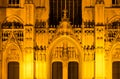 Brussels Cathedral Cathedral of St. Michael and St. Gudula in evening illumination, Brussels, Belgium Royalty Free Stock Photo