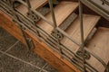 Wooden and iron Art Nouveau staircase in an old building, at Brussels.