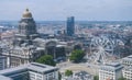 Brussels city capital of Belgium view from above during a sunny day with blue sky