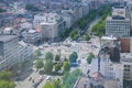 Brussels city capital of Belgium view from above during a sunny day with blue sky