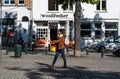 Brussels city center, Beglium - Fashionable man walking at the Saint Catherine square