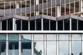 Brussels city center, Belgium - Abstract view over shapes and lines of the demolished office building of parking 58