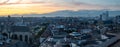 Brussels city center, Belgium - Extra large panoramic view over the north eastern part of the city during dusk