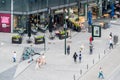 Brussels city center, Belgium - High angle view over the Anspach avenue and The Mint shopping gallery Royalty Free Stock Photo