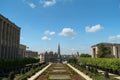 Brussels city skyline in Mont des Arts Garden, Brussels