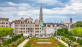 Brussels city skyline and Royal Gardens, Belgium