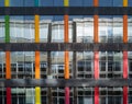 Brussels European Quarter, Belgium - Colorful patterns of looking glass of a contemporary office building