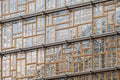Brussels European Quarter, Belgium - Wooden recycled windows of the contemporary design of the House of Europe