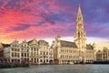 Brussels, Grand Place in beautiful summer sunrise, Belgium