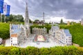 Brussels Grand Place with flower carpet in mini Europe park, Brussels, Belgium