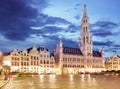 Brussels - Grand place at night, nobody, Belgium Royalty Free Stock Photo