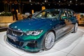 BRUSSELS - JAN 9, 2020: BMW Alpina B3 Touring Allrad model showcased at the Brussels Autosalon 2020 Motor Show