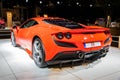 BRUSSELS - JAN 9, 2020: Ferrari F8 Tributo sports car showcased at the Brussels Autosalon 2020 Motor Show