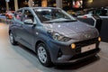 BRUSSELS - JAN 9, 2020: Hyundai i10 car model showcased at the Brussels Autosalon 2020 Motor Show