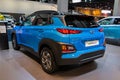 BRUSSELS - JAN 9, 2020: New Hyundai Kona Hybrid car model showcased at the Brussels Autosalon 2020 Motor Show