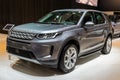 BRUSSELS - JAN 9, 2020: New Land Rover Discovery Sport 2.0 P200 car model showcased at the Brussels Autosalon 2020 Motor Show Royalty Free Stock Photo