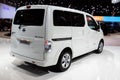 BRUSSELS - JAN 9, 2020: New Nissan e-NV200 electric van showcased at the Brussels Autosalon 2020 Motor Show