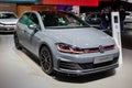 BRUSSELS - JAN 9, 2020: New Volkswagen GTI TCR car model showcased at the Brussels Autosalon 2020 Motor Show Royalty Free Stock Photo