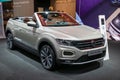 BRUSSELS - JAN 9, 2020: New Volkswagen T-Roc cabriolet car model showcased at the Brussels Autosalon 2020 Motor Show Royalty Free Stock Photo