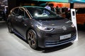 BRUSSELS - JAN 9, 2020: Volkswagen ID 3 electric car showcased at the Brussels Autosalon 2020 Motor Show