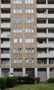 Brussels Marollen, Brussels Capital Region Belgium - Concrete structure and windows of a social housing skyscraper