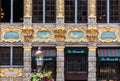 Brussels Old Town , Belgium - Facade of the restaurant and cafe \'Wheelbarrow\' at the Brussels Grande Place Royalty Free Stock Photo