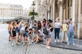 Brussels Old Town - Belgium - Schoolgroup of teenage girls from a Polish highschool visting the Grande Place