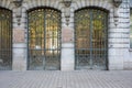 Brussels Old Town, Brussels Capital Region, Belgium, Antique doors of the governmental service for finance and treasury