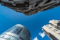 Brussels Old Town, Brussels Capital Region Belgium - Abstract look up of modern financial buildings Royalty Free Stock Photo