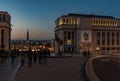 Brussels Old Town, Brussels Capital Region - Belgium -Cityscape over the Brussels skyline at Mont des Arts