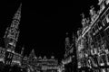 Brussels Old Town, Brussels Capital Region - Belgium - View over the Brussels Grand Place with the Christmas decoration colorful Royalty Free Stock Photo