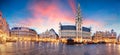 Brussels - panorama of Grand place at sunrise, Belgium Royalty Free Stock Photo