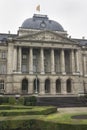 Brussels royal palace fron facade with beautiful gardens