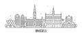 Brussels skyline Belgium city building vector line